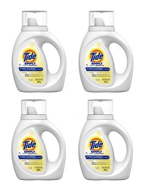 Tide Simply Liquid Laundry Detergent Unscented 32.0 fl oz 32oz x 4 set of 4